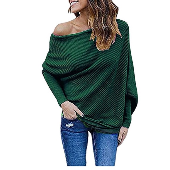 Beautiful women off shoulder loose sweater - Picture 6 of 8